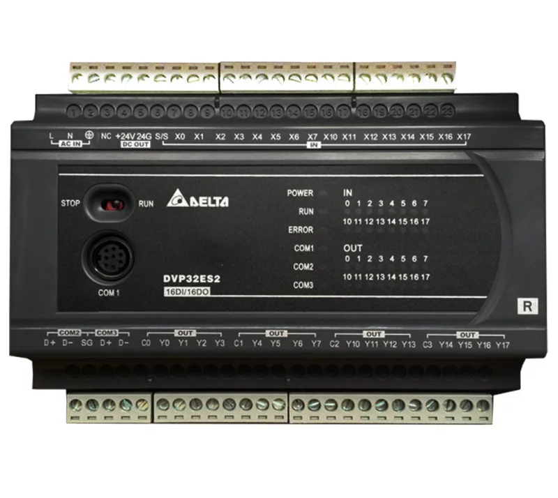 DVP32ES200RC 32 PointЃC16DI/16DOЃiRelayЃjЃC100~240 AC Power , 3 COM: 1 RS232 & 1 RS485 & 1 CANopen